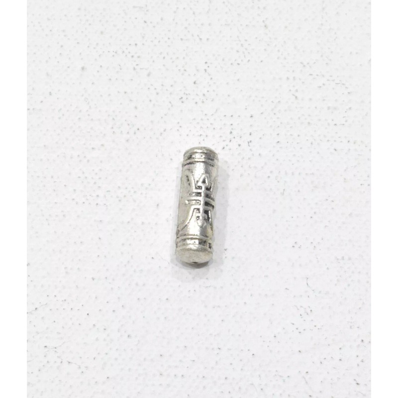 Silver Tube Chinese Longevity Bead