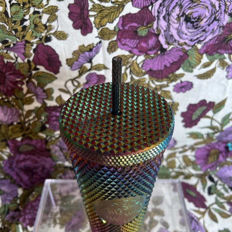 Starbucks Fall 2023 Oil Slick Rainbow Studded Cold Cup Tumbler