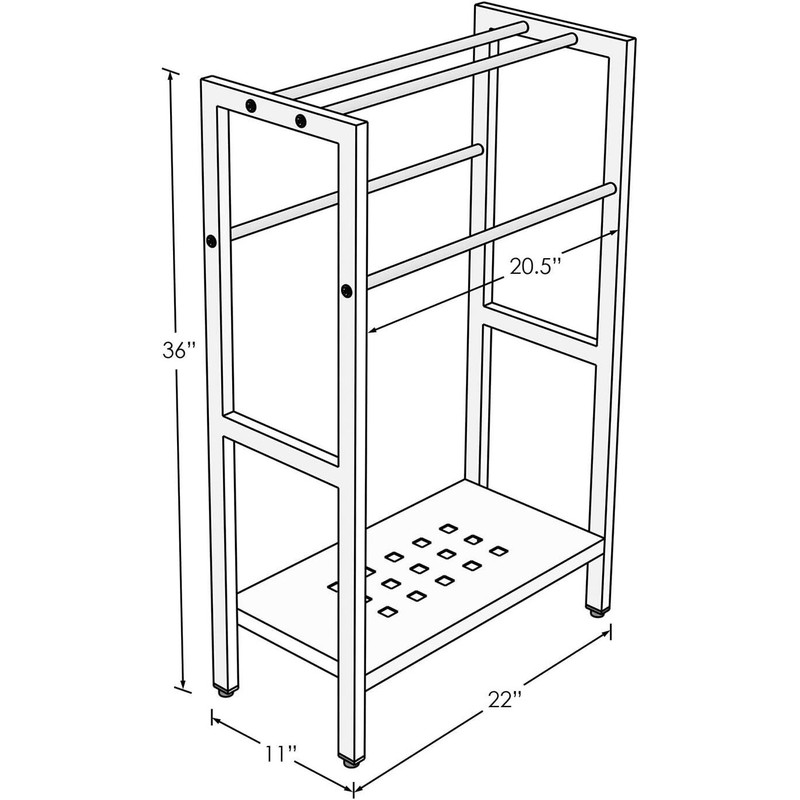 Anthology Spa Asta 4-Bar Towel Rack with Stainless Steel Storage