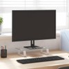 YLIEHS Ergonomic Tempered Glass Monitor Stand with Extra Storage, Modern