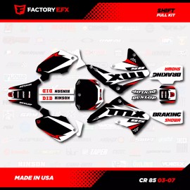 Factory EFX Black White & Red Shift Racing Graphics Kit fits Honda Cr85 03-07 CR 85 Decal