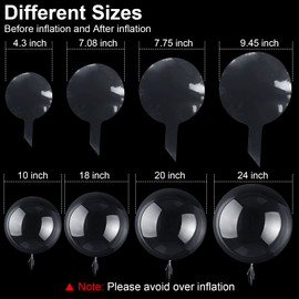 Sumind 40 Pcs Bobo Balloons Clear Balloons for Stuffing Bubble Transparente Burbuja for Valentines Christmas Wedding Birthday Party Decoration(10 Inch, 18 Inch, 20 Inch, 24 Inch) | Sumind