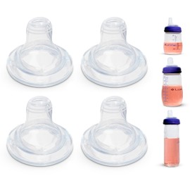 Sippy Spout Nipples for Lansinoh Anti-Colic Baby Bottles and Glass Bottles 4-Count, Soft Spout, Food Grade Silicone, BPA-Free, Variable Flow, Spill-Proof, Converts Baby Bottle to Sippy Cup, 4+ Months