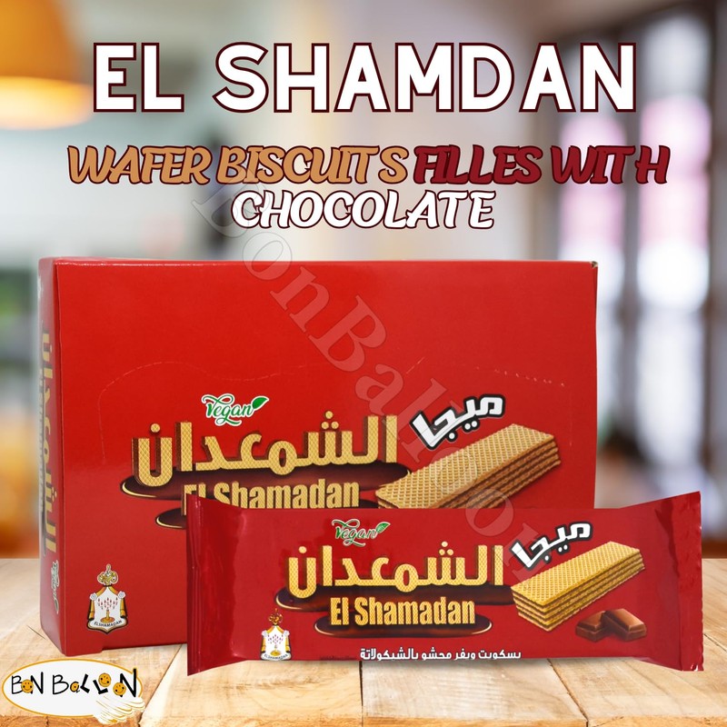 El Shamadan Wafer Biscuits Mega With Premium Chocolate Cookies Roll