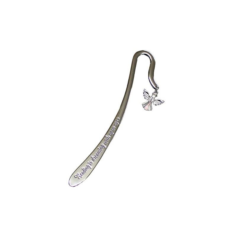 Stunning Shiny Silver Colour Guardian Angel Bookmark with Crystal Effect