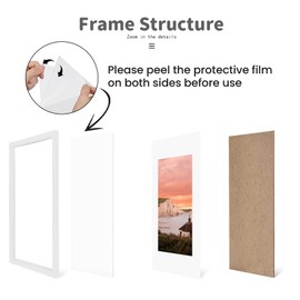 8x10 Picture Frame, 8x10 Poster Photo Frame,Wall Gallery Photo Frames,Durable Shatter Resistant White Frame with High Definition Plexiglass,Horizontal and Vertical Formats for Wall Hanging, White