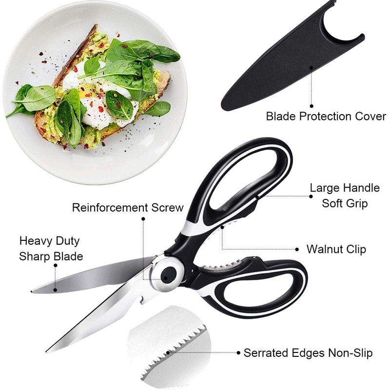 Mumoo Bear Heavy Duty Kitchen Scissors, Sharp Kitchen Scissors Multipurpose
