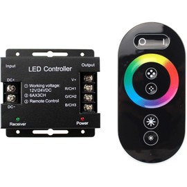Sorfia DC 12V-24V 18A LED Dimmer Switch RGB Control Box Touch RGB Controller, RGB LED Controller for Strip Lights LED Light Controller, RF Wireless Dimmer for SMD 5050 3528 2835 RGB LED Strip Lights