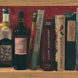 CONCORD WALLCOVERINGS ™ Wallpaper Border Retro Pattern Books Olive Oil Wine for Dining Room Living Room Bedroom, Brown Beige Red, 15 Feet by 9 Inches TK6333B