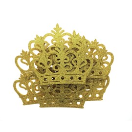 EVA Foam Gold Silver Glitter Royal Crown/Tiara Cut out Birthday Party, 1st party, Baby Shower, quinceanera, anniversary, sweet 16, sweet 15, holidays (Gold Crown Medium 4.75" x 3.5")