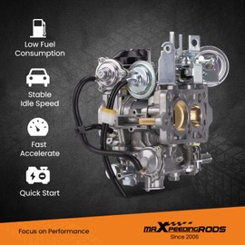 maXpeedingrods 2-Barrel 22R Carburetor TOY-505 Carb for Toyota Pickup 22R Engine 1981-1986 and 1987 (First Six Months) with Round Plug Connector, Automatic Choke 2.4L 2366cc 35290/C4036