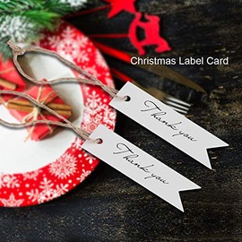 Etiquetas de Regalo de Papel Kraft de 2 Colores, 100 Piezas / Lote Etiqueta Colgante de Papel Kraft Etiqueta de Regalo Tarjeta de Mensaje de Agradecimiento Etiquetas de Regalo para Tarjeta de(blanco)