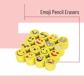 DEZIINE Erasers Pencils Set for Kids Educational Stationary Kit for Kids (Multicolor) (36PCS Smiley Eraser)