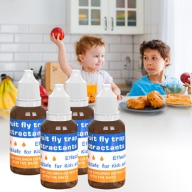 Fruit Fly Trap Refill Liquid Replacement Only 4 Packs- White Liquid Fly Traps for Indoors- Safe Near Pets,Food and Kids- Fruit Fly Lure Refill Liquid Trap Easy to Use Fly Traps for House