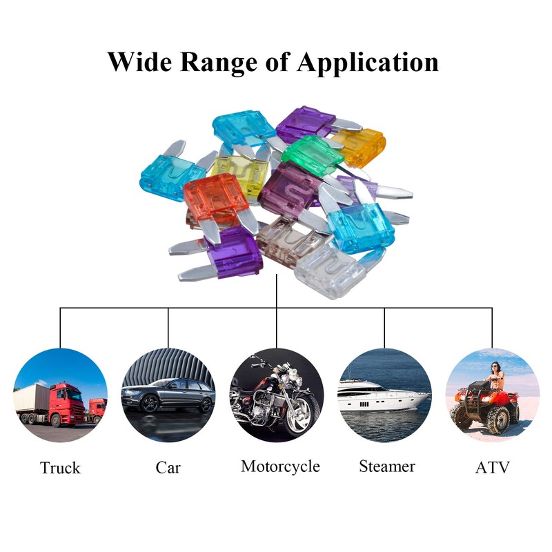 AHL 145pcs Mini Flat Fuse Set 3A 5A 7.5A 10A