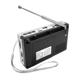 Digital Sunflash New Sunflash RD-5 Rechargeable 9-Band AM/FM/SW1-7 Radio + Bluetooth + USB/SD - Silver