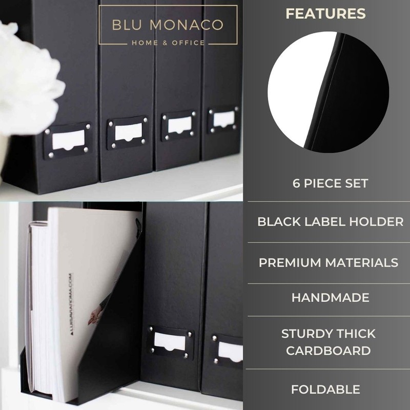 BLU MONACO Magazine Storage Containers 6 Piece Magazine File Holders