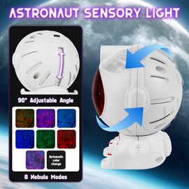 Joyreal Sensory Toys for Autism, Astronaut Galaxy Projector, 4pcs Sensory Lights Toy Set, Star Night Light with Timer and Remote, Party Favors Gift for Boys Girls 3 4 5 6 7 Years