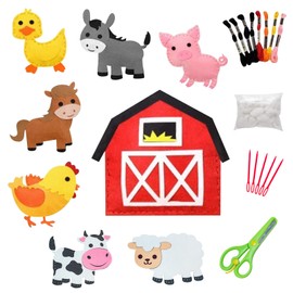 PEPOYO AI Children's Sewing Kit, 8 Pieces, Craft Set, Children, Farm Animal, Beginner, Sewing Pack, DIY Art Craft Gift, Children for Boys and Girls, Educational Creative Sets, Sewing Craft Set