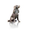 Spaniel Butler and Peach Miniature Sculpture Solid Bronze 3.5 x