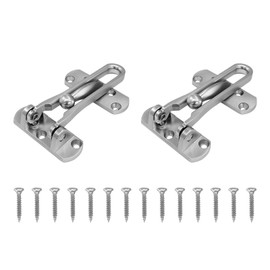 Seimneire Hotel Door Swing Bar Lock Latch, Zinc Alloy U-Swing Locks Guard for Home & Hotel Security (2 Pack Silver)