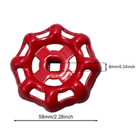 LinJianTing 2pcs Metal Outside Tap Round Handle Faucet Handle Hose Double Handle Square Reel 6x6mm (Red)