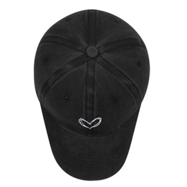 Pairxily Vintage Heart Embroidered Baseball Cap Distressed Adjustable Hat for Women Low Profile Dad Hats Unisex Cotton Cap(Black)
