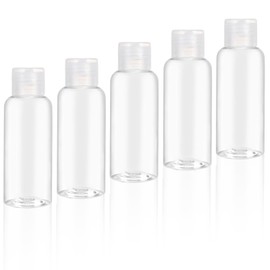 5 Pcs Travel Bottles Leak Proof Refillable Squeezable Travel Size Containers for Toiletries Essential Shampoo Hair Conditioner Body Lotion Bath Shower Gel(Color:Clear)