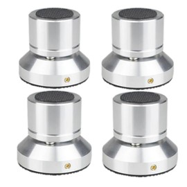 Lyaciomn Speaker Isolation Stand Lead Alloy Adjustable Tray Pad Ceramic Ball Foot Speaker Stand Isolation Feet Spike Silver Easy Install Easy to Use