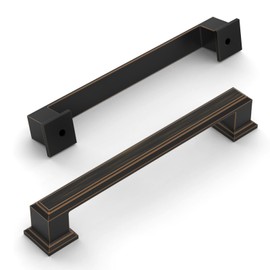 Amerdeco 10 Pack Oil Rubbed Bronze Cabinet Pulls 6.3 Inch(160mm) Hole Center Gold Kitchen Cabinet Handles Cabinet Hardware for Bathroom Drawer Pulls ZH0001…