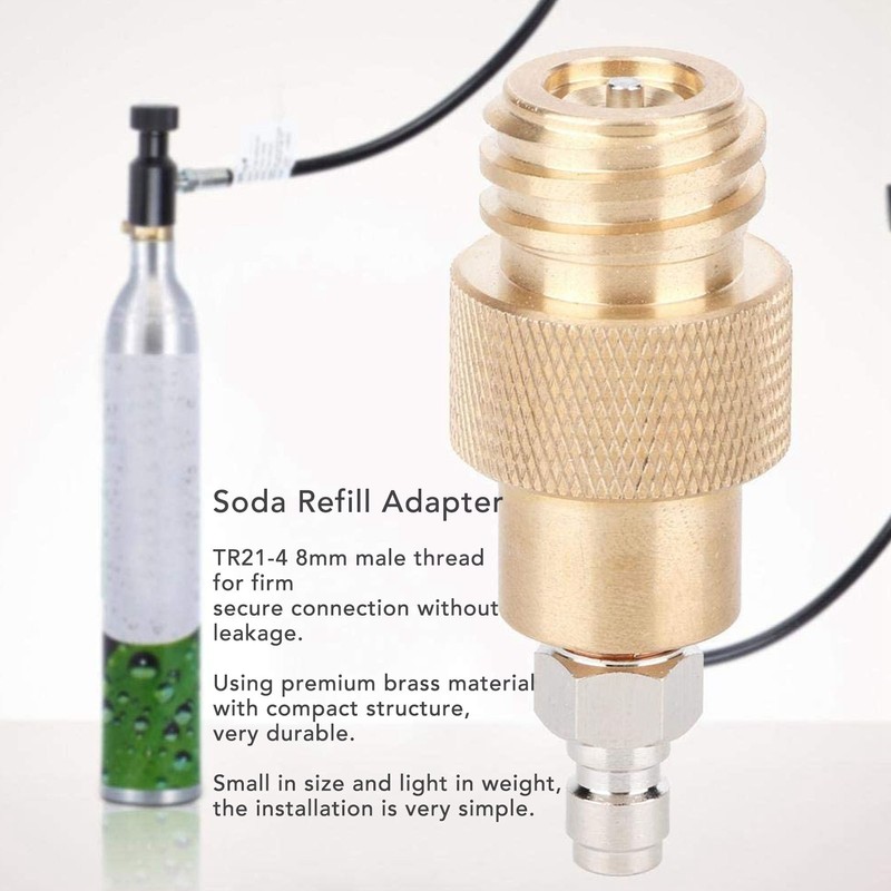 Soda Refill Adapter Machine Maker Brass Connector TR21‑4 Male Thread