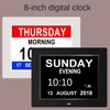 Hiseeyo-8 Inches Preeminent Calendar Alarm Clock, Dementia Impaired Vision Clocks