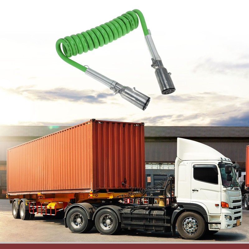 HEROFFIX 7 Way Coiled Electrical Power Trailer Cord Wire Female