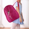Girls Ballet Dance Embroidered Backpack Kids Shoulder Sports Bag(Rose Red)