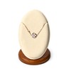 Oirlv Beige Ultra-Fibre Necklace Holder with Wooden Base Perfect for