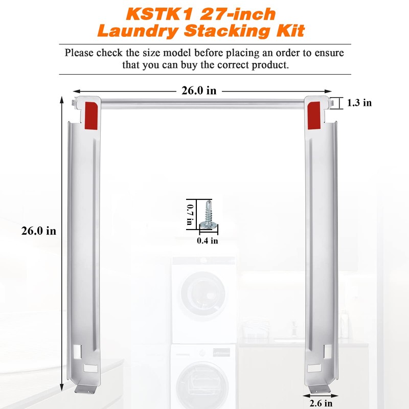 KSTK1 27-inch Laundry Stacking Kit Replacement for LG Washer Dryer