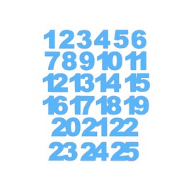 Numbers Numbers Advent Calendar 24 25 Sticker Numbers DIY 25mm, Color:Light Blue