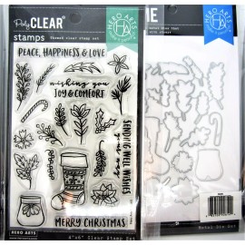 Hero Arts Christmas Stocking Bouquet Combo Clear Stamp & Die Set Hero Arts SB260 NEW!