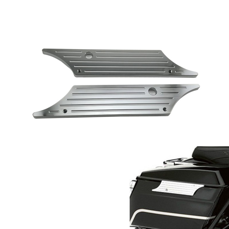 Ranzek クローム ビレット サドルバッグ ラッチカバー for ツーリング ハードバッグ 1993-2013対応