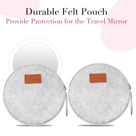 Magnifying Mirror with Light 10X/1X, Double Sided Travel Mirror with Light, Rechargeable Makeup Mirror with 3 Color Setting Adjustable Stand Lighted Mirror Vanity Portable Desk Cosmetic Mirror