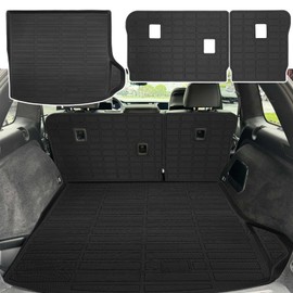CaBYbigG Cargo Mat Cargo Liner for Jeep Grand Cherokee Accessories 2022 2023 2024 2025 5 Seats Trunk Mat Liner Backrest Mat Cover Protector Dog Liner