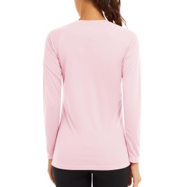 TACVASEN Womens Pink Tshirt Long Sleeve Dry Fit Tees Workout Women's UPF 50 Long Sleeve Sun Protection Shirts Pink, XL