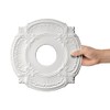2 Pack White Home Lighting Ceiling Medallions Molded Plastic, 13"