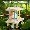 Bird Stand Perch Toy,Interactive Rocking Parakeet Toy and Perch, Wooden