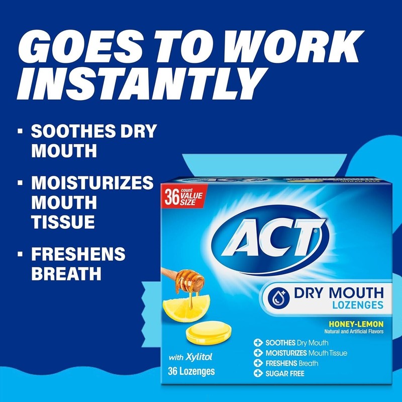 ACT Dry Mouth Lozenges With Xylitol - 36 Count Sugar