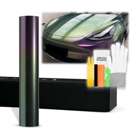 20"x60" (1.6FTx5FT) PET Galaxy Dust Gloss Violeta Green Chameleon Metallic Color Shift Color Change Vinyl Wrap Auto Car Sticker Decal Film Sheet Bubble Free Air Release Technology with Tool Kit