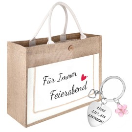 Qiimenguer Ruhestand Geschenk, Rentner Geschenk Frau, Rentner Jutetasche, Geschenke für Renteneintritt für ein Abschiedsgeschenk für eine Kollegin