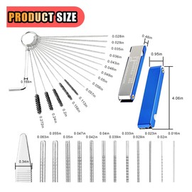 Carburetor Torch Tips Jet Remove Cleaner Made of Stainless Steel, Airbrush Cleaning Kit, 13 Cleaning Set+5 Nylon Brushes+10 Cleaning Needles+1 Throttle Wrench for Motorcycle Welder Carb Cleaner