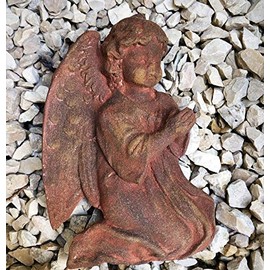 Radami Angel Grave Angel Praying Memorial Stone Grave Decoration Mourning Heart Rust Look