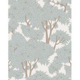 Tree Peel and Stick Wallpaper - Forest Jungle Waterproof Mural for Bathroom (Light, 17.7in x 6.6ft)